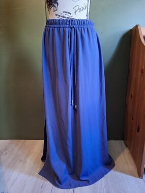 Faded Glory Royal Blue Maxi Skirt with Drawstring Waist